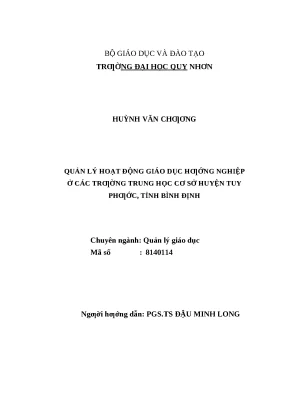 0466 quản lý hoạt động giáo dục hướng nghiệp ở các trường trung học cơ sở huyện tuy phước tỉnh bình định luận văn tốt nghiệp