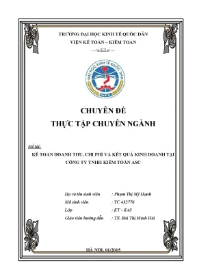 Kế toán doanh thu chi phí và kết quả kinh doanh tại công ty tnhh kiểm toán asc