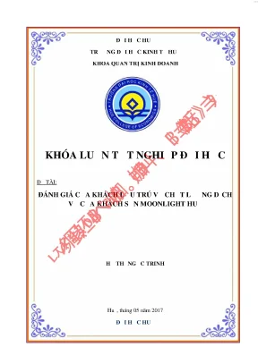 Đánh giá của khách lưu trú về chất lượng dịch vụ của khách sạn moonlight huế