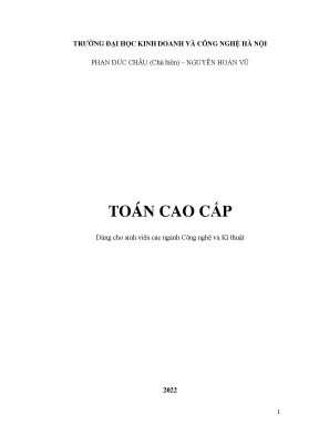 Giáo trình toán cao cấp trường đh kinh doanh và công nghệ hà nội
