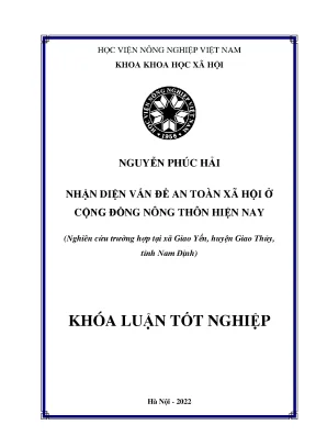 Nhận diện vấn đề an toàn xã hội ở cộng đồng nông thôn hiện nay