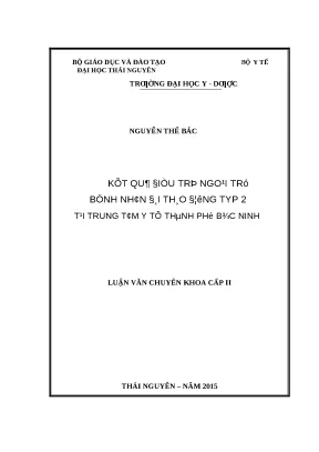 Luận văn kết quả điều trị ngoại trú bệnh nhân đái tháo đường typ 2 tại trung tâm y tế thành phố bắc ninh