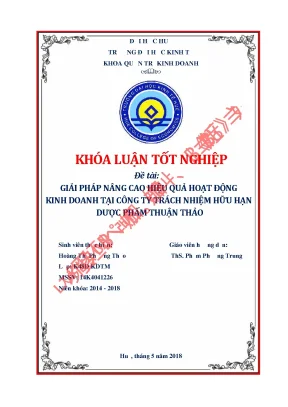 Giải pháp nâng cao hiệu quả hoạt động kinh doanh tại công ty trách nhiệm hữu hạn dược phẩm thuận thảo