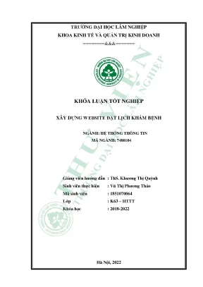 Xây dựng website đặt lịch khám bệnh