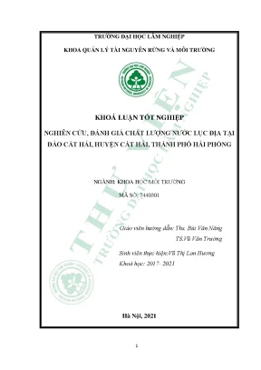 Nghiên cứu đánh giá chất lượng nước lục địa tại đảo cát hải huyện cát hải thành phố hải phòng