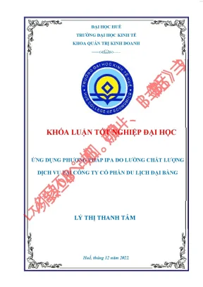 Ứng dụng phương pháp ipa đo lường chất lượng dịch vụ tại công ty cổ phần du lịch đại bàng