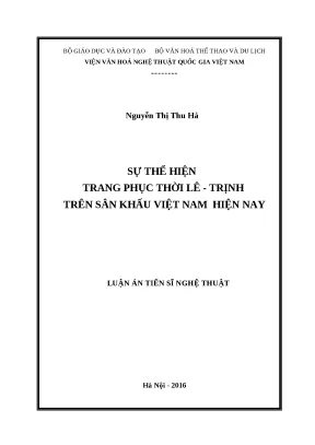 Luận án sự thể hiện trang phục thời lê trịnh
