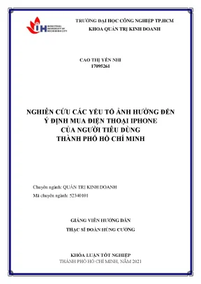 Nghiên cứu các yếu tố ảnh hưởng đến ý định mua điện thoại iphone của người tiêu dùng thành phố hồ chí minh