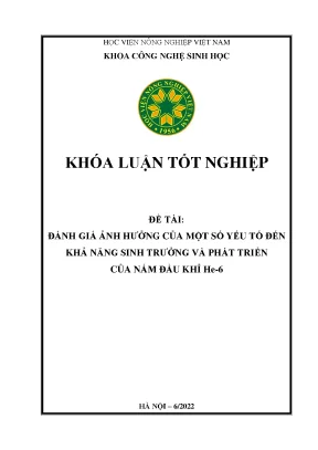 Đánh giá ảnh hưởng của một số yếu tố đến khả năng sinh trưởng và phát triển của nấm đầu khỉ he 6