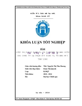 Giải pháp xây dựng và phát triển thương hiệu cho công ty cổ phần xây dựng và thương mại tam long