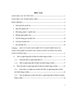 Luận văn thạc sĩ phát triển dịch vụ ngân hàng điện tử dành cho khách hàng cá nhân tại ngân hàng tmcổ phần công thương việt nam