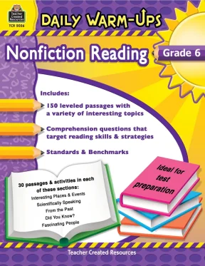 Daily warm ups nonfiction reading grade 6