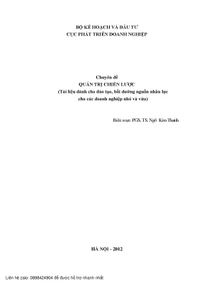 Chuyên đề quản trị chiến lược biên soạn pgs ts ngô kim thanh