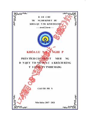 Phân tích các nhân tố ảnh hưởng đến quyết định mua của khách hàng tại công ty madg
