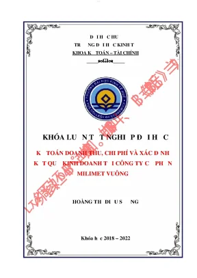 Kế toán doanh thu chi phí và xác định kết quả kinh doanh tại công ty cổ phần milimet vuông