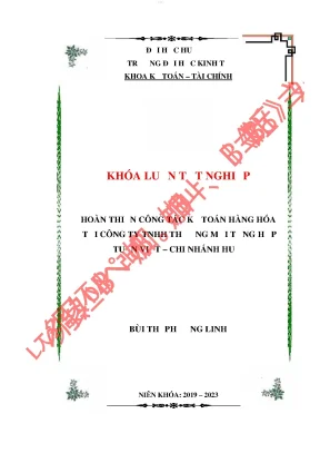 Hoàn thiện công tác kế toán hàng hóa tại công ty tnhh tmth tuấn việt chi nhánh huế