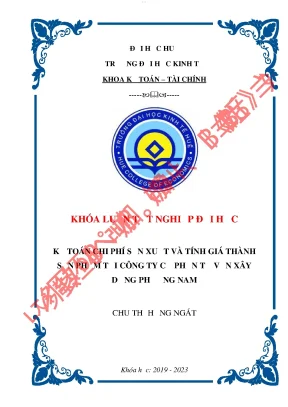 Kế toán chi phí sản xuất và tính giá thành sản phẩm tại công ty cổ phần tư vấn xây dựng phương nam