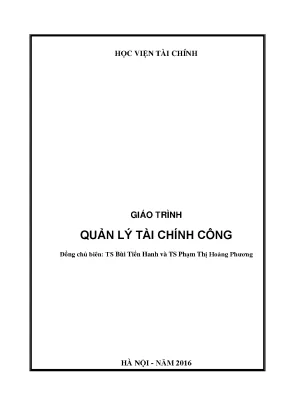 Giáo trình quản lý tài chính công học viện tài chính