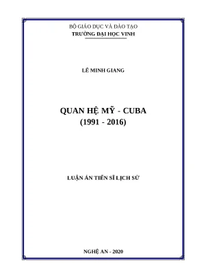 Luận án quan hệ mỹ cuba 1991 2016