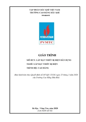 Giáo trình lắp đặt thiết bị điện dân dụng nghề lắp đặt thiết bị điện trình độ cao đẳng
