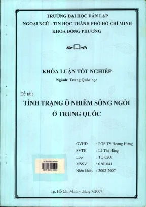 Tình trạng ô nhiễm sông ngòi ở trung quốc