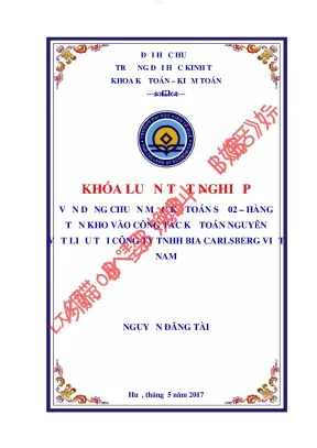 Vận dụng chuẩn mực kế toán số 02 hàng tồn kho vào công tác kế toán nguyên vật liệu tại công ty tnhh bia carlsberg việt nam