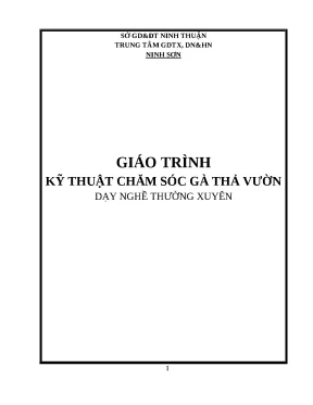 Giáo trình nghề chăn nuôi gia cầm