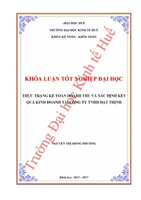 Thực trạng kế toán doanh thu và xác định kết quả kinh doanh tại công ty tnhh đạt thịnh