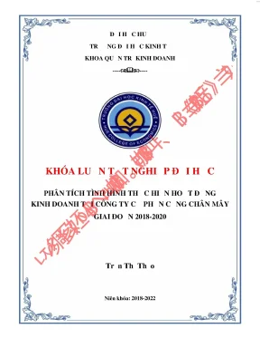 Phân tích tình hình thực hiện hoạt động kinh doanh tại công ty cổ phần cảng chân mây giai đoạn 2018 2020
