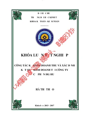 Công tác kế toán doanh thu và xác định kết quả kinh doanh tại công ty cổ phần hg huế