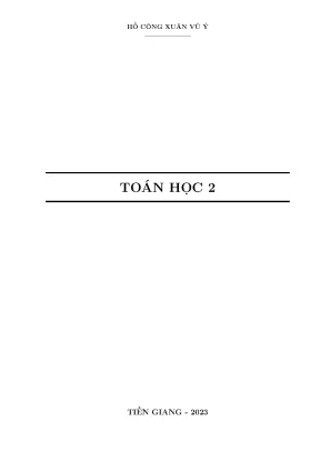 Toán học 2 giáo dục tiểu học
