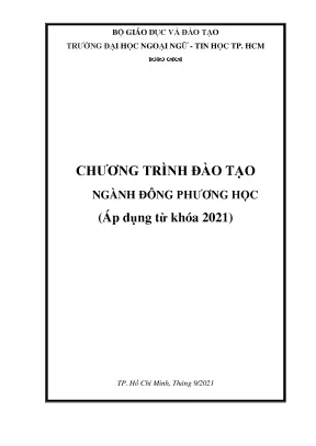 Dong phuong hoc 2021