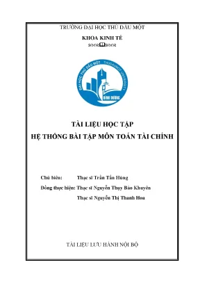 Tài liệu học tậphệthống bài tập môn toán tài chính