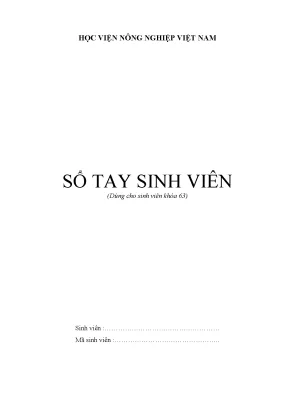 Sổ tay sinh viên học viện nông nghiệp việt nam