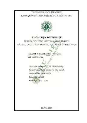 Nghiên cứu tổng hợp than hoạt tính từ cây mai dương và ứng dụng vào xử lý ô nhiễm nước
