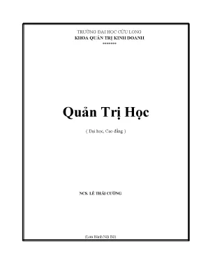 Bài giảng giáo trình quản trị học