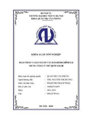 Công tác soạn thảo và ban hành văn bản hành chính tại trung tâm lưu trữ quốc gia iii