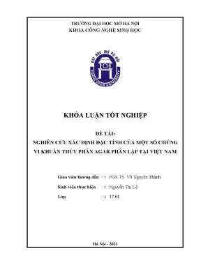 Nghiên cứu xác định đặc tính của một số chủng vi khuẩn thủy phân agar phân lập tại việt nam