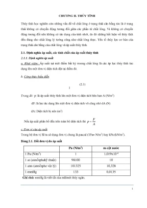 Chương 2 thuỷ tĩnh học