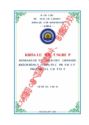 Đánh giá chất lượng dịch vụ chăm sóc khách hàng tại công ty cổ phần đầu tư phát triển lộc đất việt