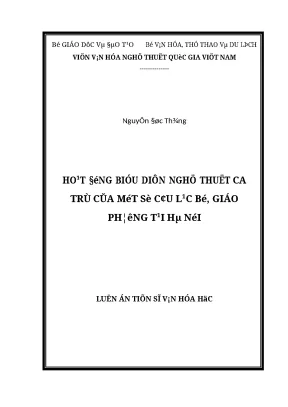 Luận án phát triển bền vững di sản ca trù