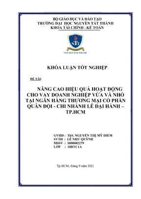 Nâng cao hiệu quả hoạt động cho vay doanh nghiệp vừa và nhỏ tại ngân hàng thương mại cổ phần quân đội chi nhánh lê đại hành tp hồ chí minh