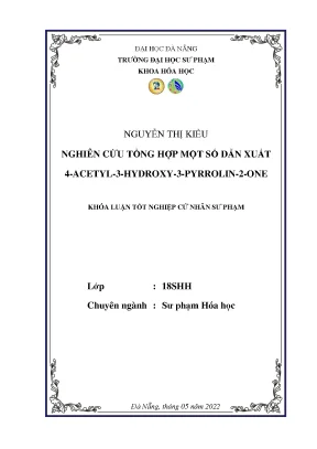 Nghiên cứu tổng hợp một số dẫn xuất 4acetyl3hydroxy3pyrrolin2one