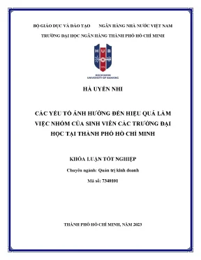 Các yếu tố ảnh hưởng đến hiệu quả làm việc nhóm của sinh viên các trường đại học