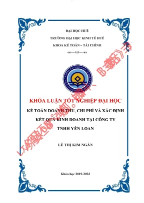 Kế toán doanh thu chi phí và xác định kết quả kinh doanh tại công ty tnhh yên loan