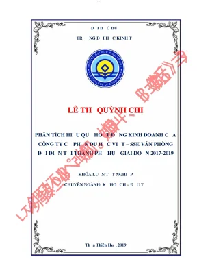 Phân tích hiệu quả hoạt động kinh doanh của công ty cổ phần du học việt sse văn phòng đại diện tại thành phố huế giai đoạn 2017 2019