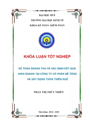 Kế toán doanh thu và xác định kết quả kinh doanh tại công ty cổ phần bê tông và xây dựng thừa thiên huế