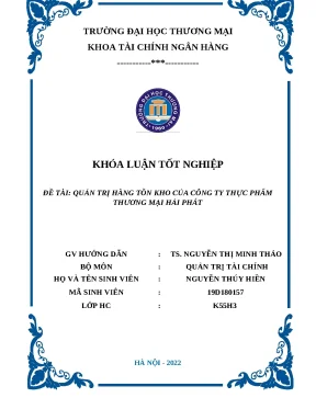 Khóa luận tốt nghiệp quản trị hàng tồn kho của công ty tptm hải phát 8 8 điểm