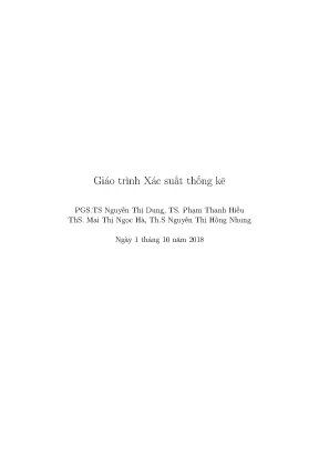 Giáo trình xác suất thống kê pgs ts nguyễn thị dung