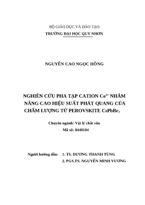 0861 nghiên cứu pha tạp cation co2 nhằm nâng cao hiệu suất phát quang của chấm lượng tử perovskite cspbbr3 luận văn tốt nghiệp